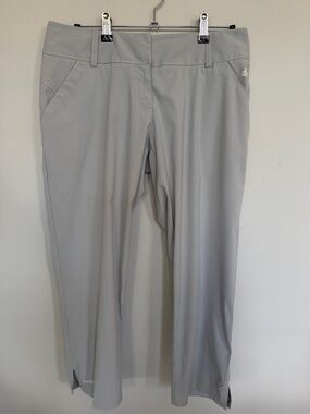 adidas Light Gray Straight-Cropped-Leg Golf Pants